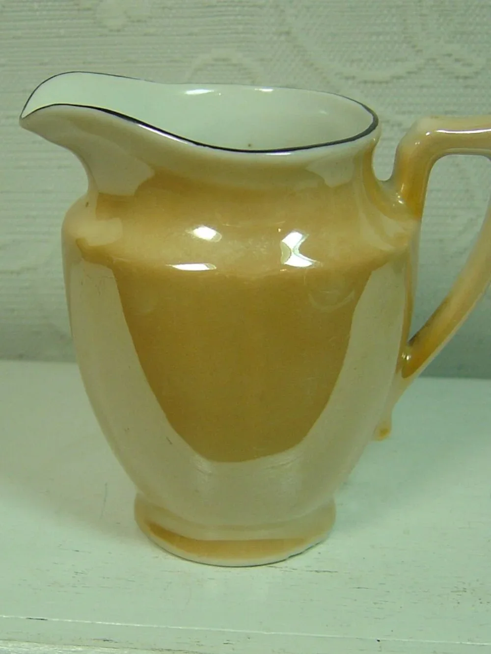 Vintage caramel colored Lusterware creamer/pitcher--3 1/2
